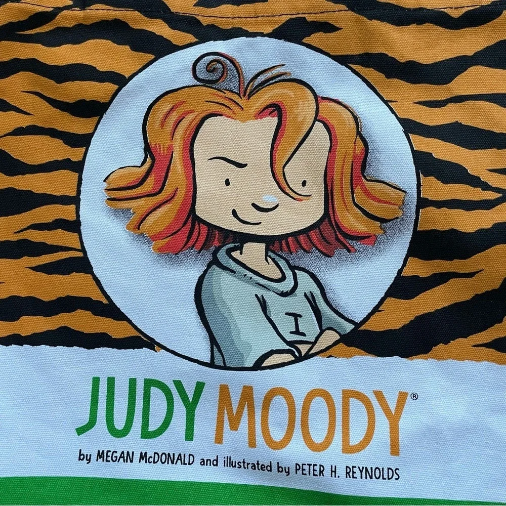 Judy Moody Orange and Green Tiger Print Tote Bag‎